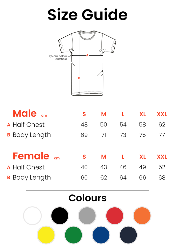 black horse shirt size chart